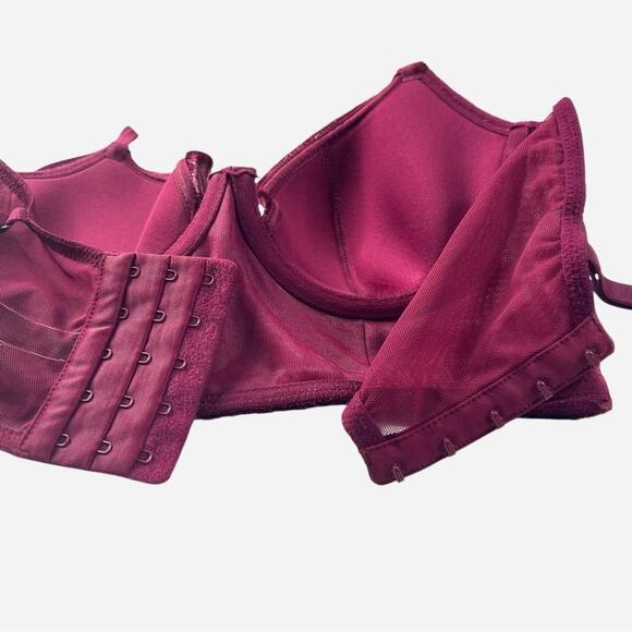 Victoria's Secret Very Sexy Shimmer Velvet Longline Balconet Bra 32B Whimsigoth - Picture 9 of 13